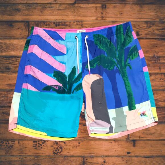 Scotch & Soda Swim Trunk Shorts Mens XL Colorful Tropical Summer Vacation Cruise - Picture 1 of 15